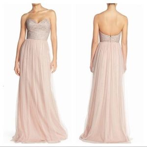 Hayley Paige Occasions Strapless Pink Dress
